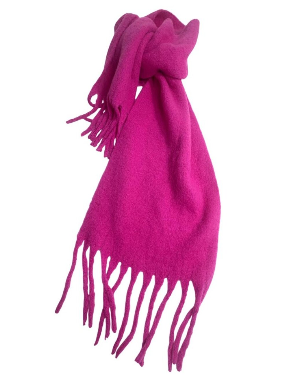 Jacquemus Mohair/Alpaca Wool Fringe Scarf in Fuschia